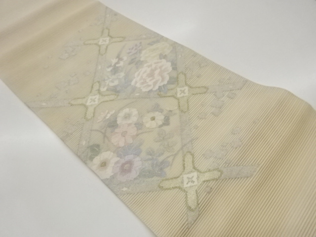 JAPANESE FUKURO OBI FOR SUMMER / WOVEN FLOWER